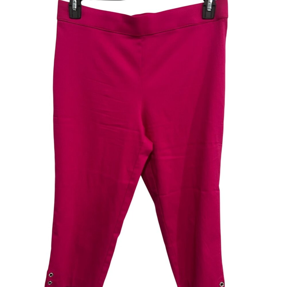 Counterparts Pink Grommet Detail Pull-on Capri Pants Size 10 Easywear Casual